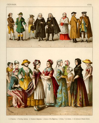 German Costumes 1700 by Albert Kretschmer